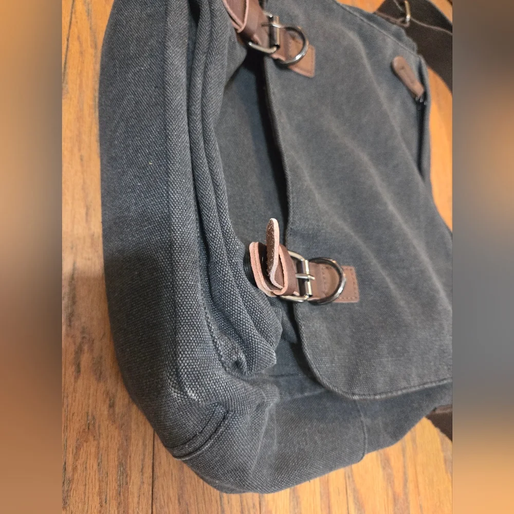 KENOX Canvas Leather Messenger Bag Shoulder/Cross body bag  (15” Laptop Bag) - Picture 7 of 8